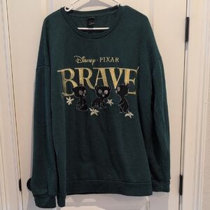 Disney Pixar BRAVE Graphic Crewneck Sweatshirt - Forest Green